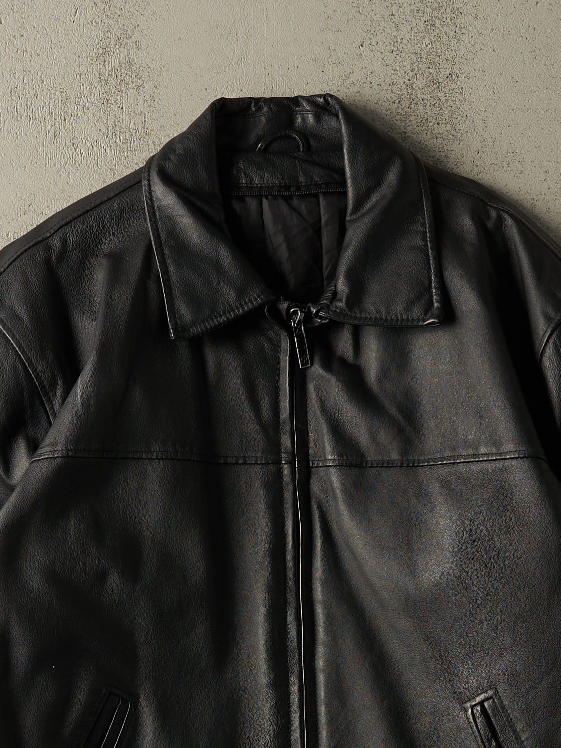 Vintage 90s Black Leather Jacket (XL/XXL)