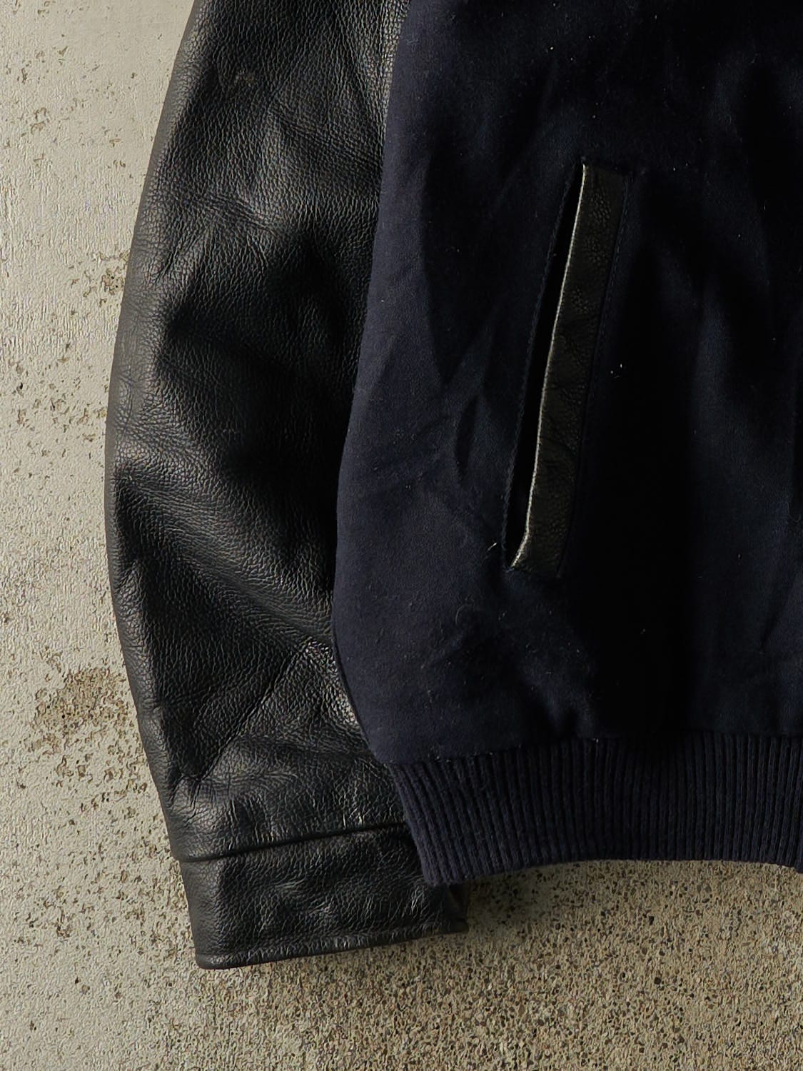 Vintage 90s Navy Blue Volvo Embroidered Varsity Jacket (XXL/XXXL)