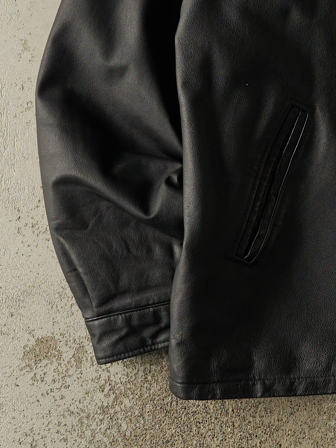 Vintage 90s Black Leather Jacket (XL/XXL)