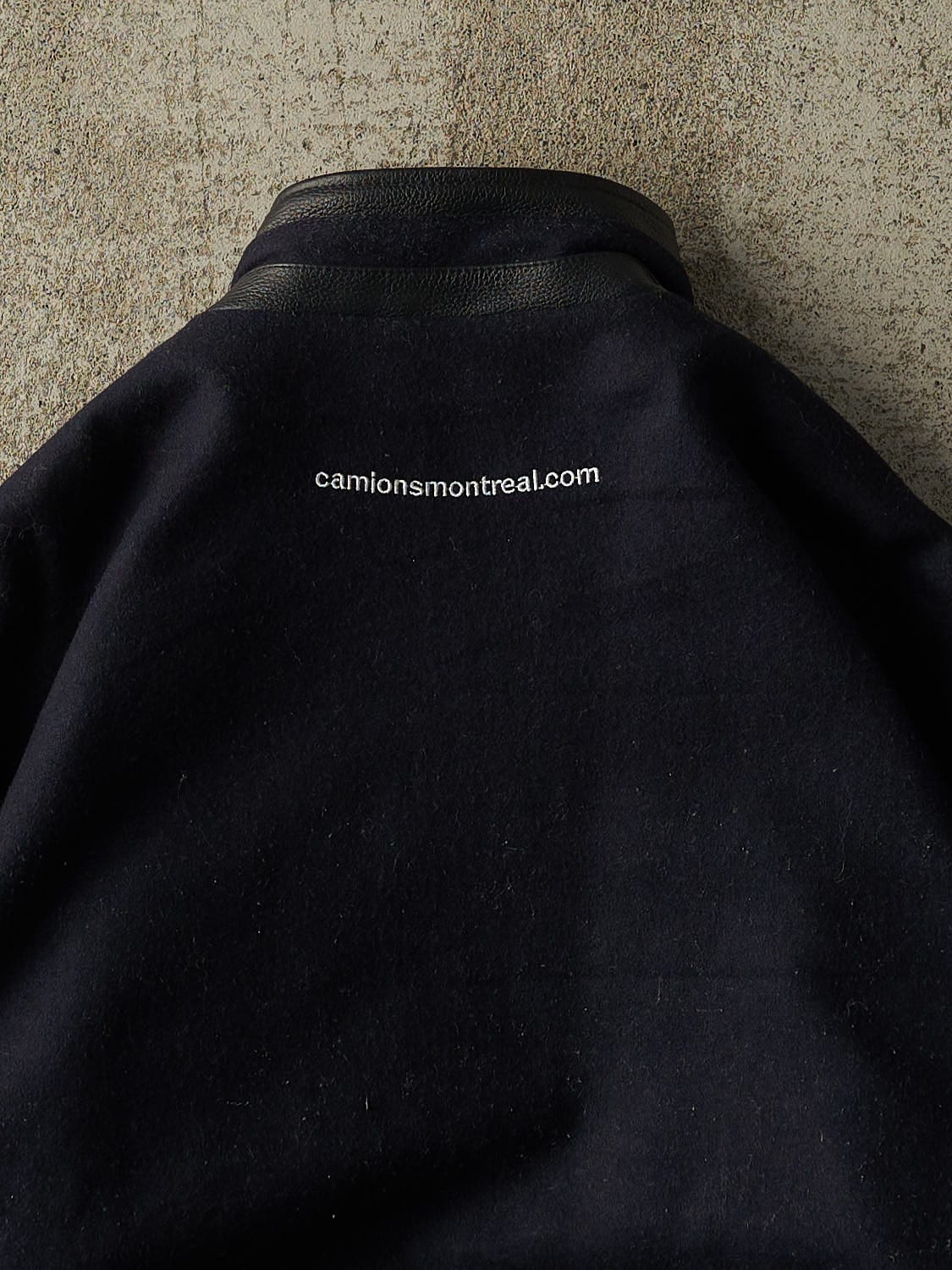 Vintage 90s Navy Blue Volvo Embroidered Varsity Jacket (XXL/XXXL)