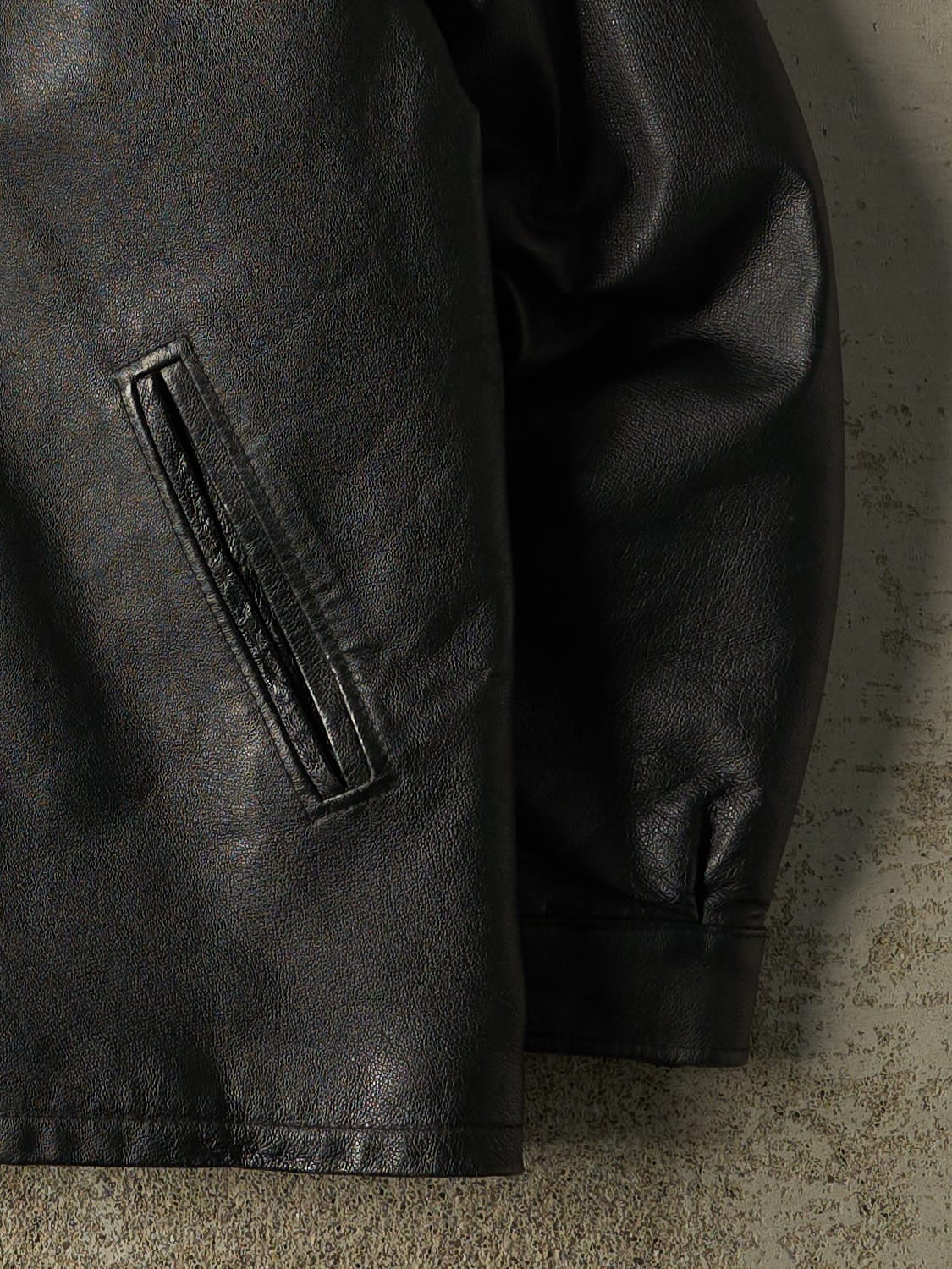 Vintage 90s Black Leather Jacket (XL/XXL)