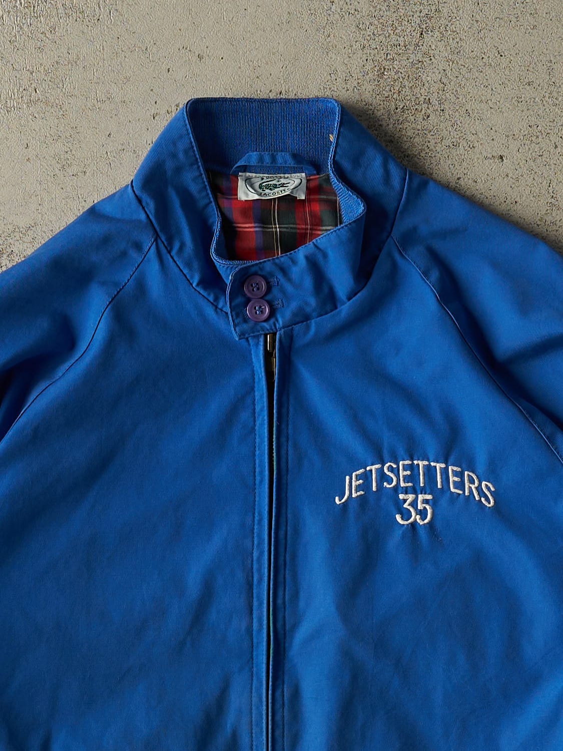 Vintage 80s Blue Lacoste Jetsetters Harrington Jacket (M/L)