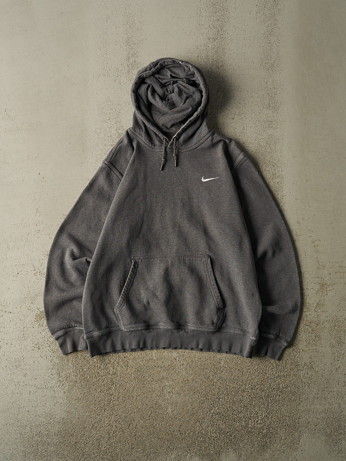 Vintage Y2K Charcoal Grey Nike Embroidered Hoodie (M/L)