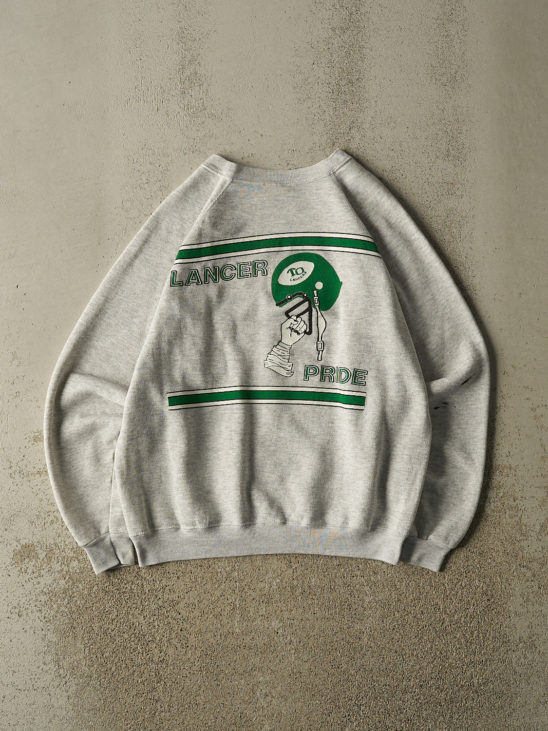 Vintage 80s Heather Grey TO Lancers Football  Crewneck (M)