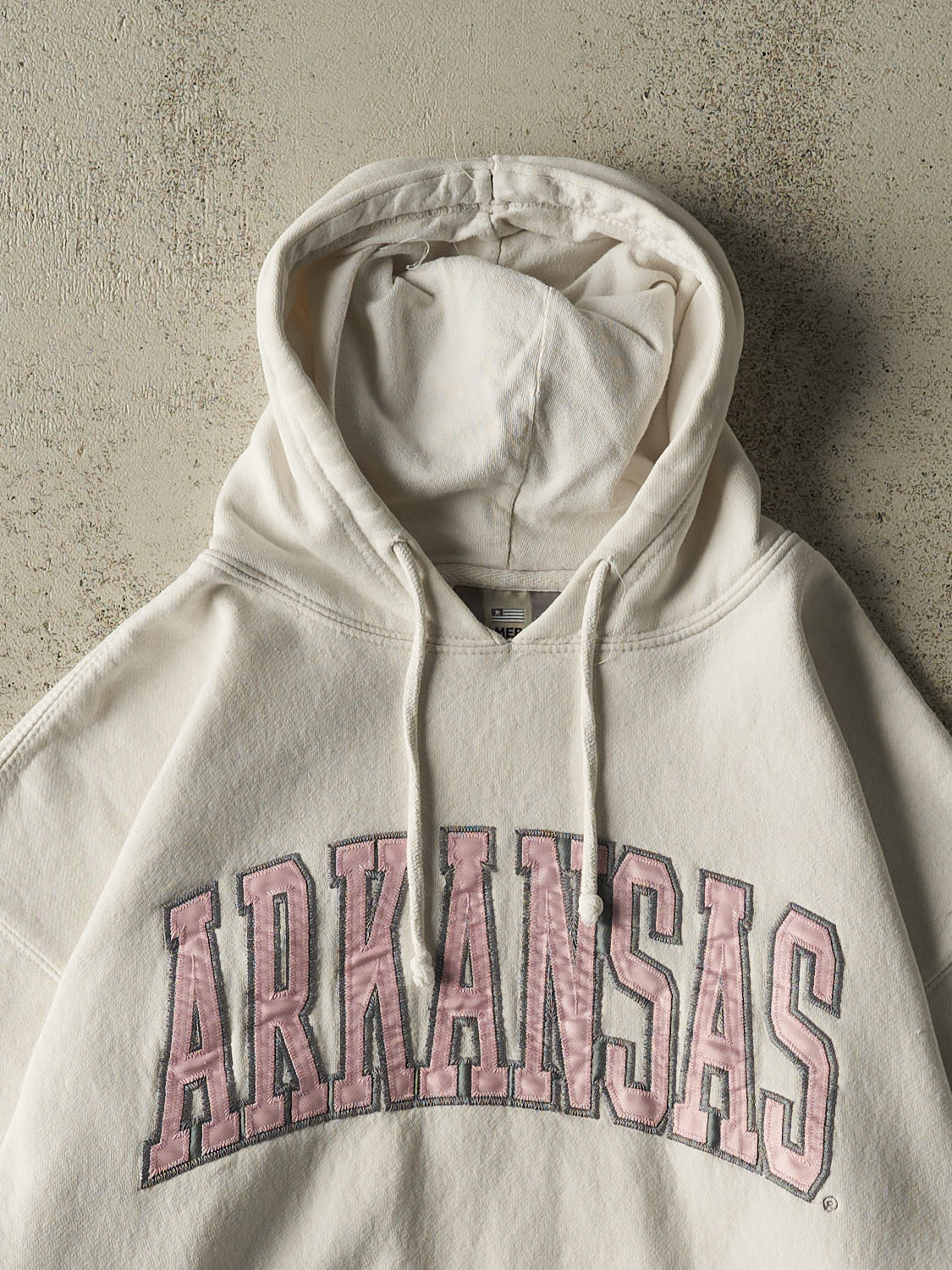 Vintage Y2K White Arkansas Embroidered Hoodie (L)