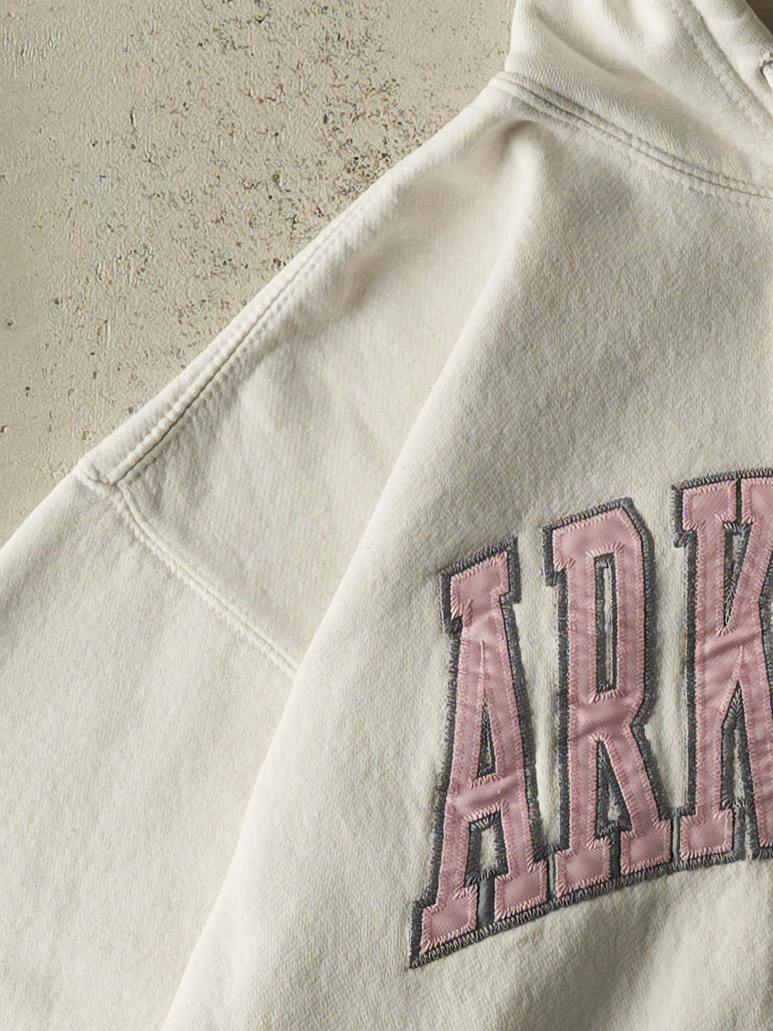 Vintage Y2K White Arkansas Embroidered Hoodie (L)