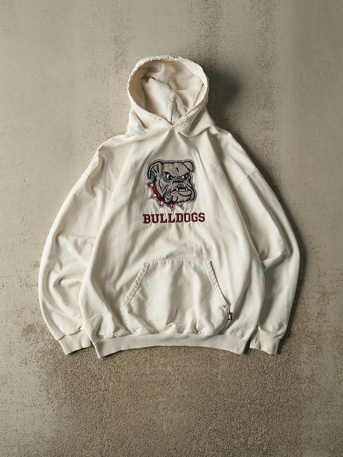 Vintage 90s White Bulldogs  Embroidered Hoodie (L/XL)