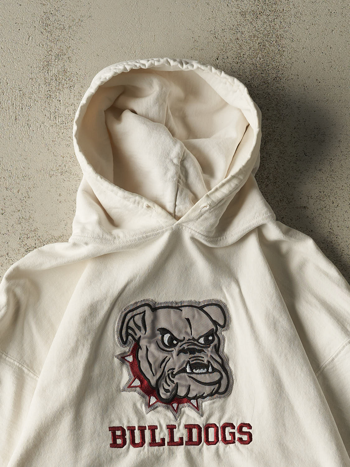 Vintage 90s White Bulldogs  Embroidered Hoodie (L/XL)