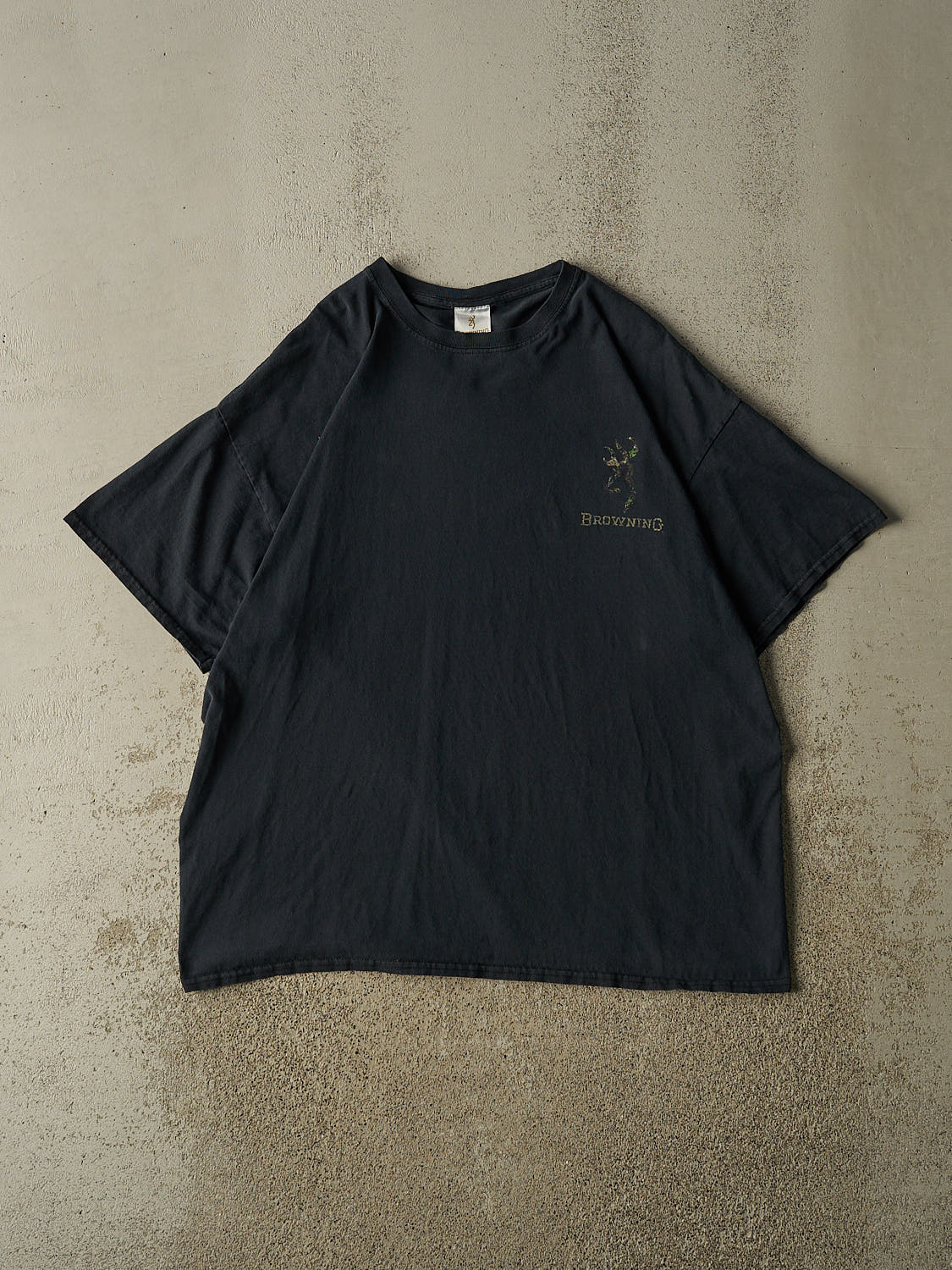 Vintage Y2K Faded Black Browning Logo Tee (XL/XXL)