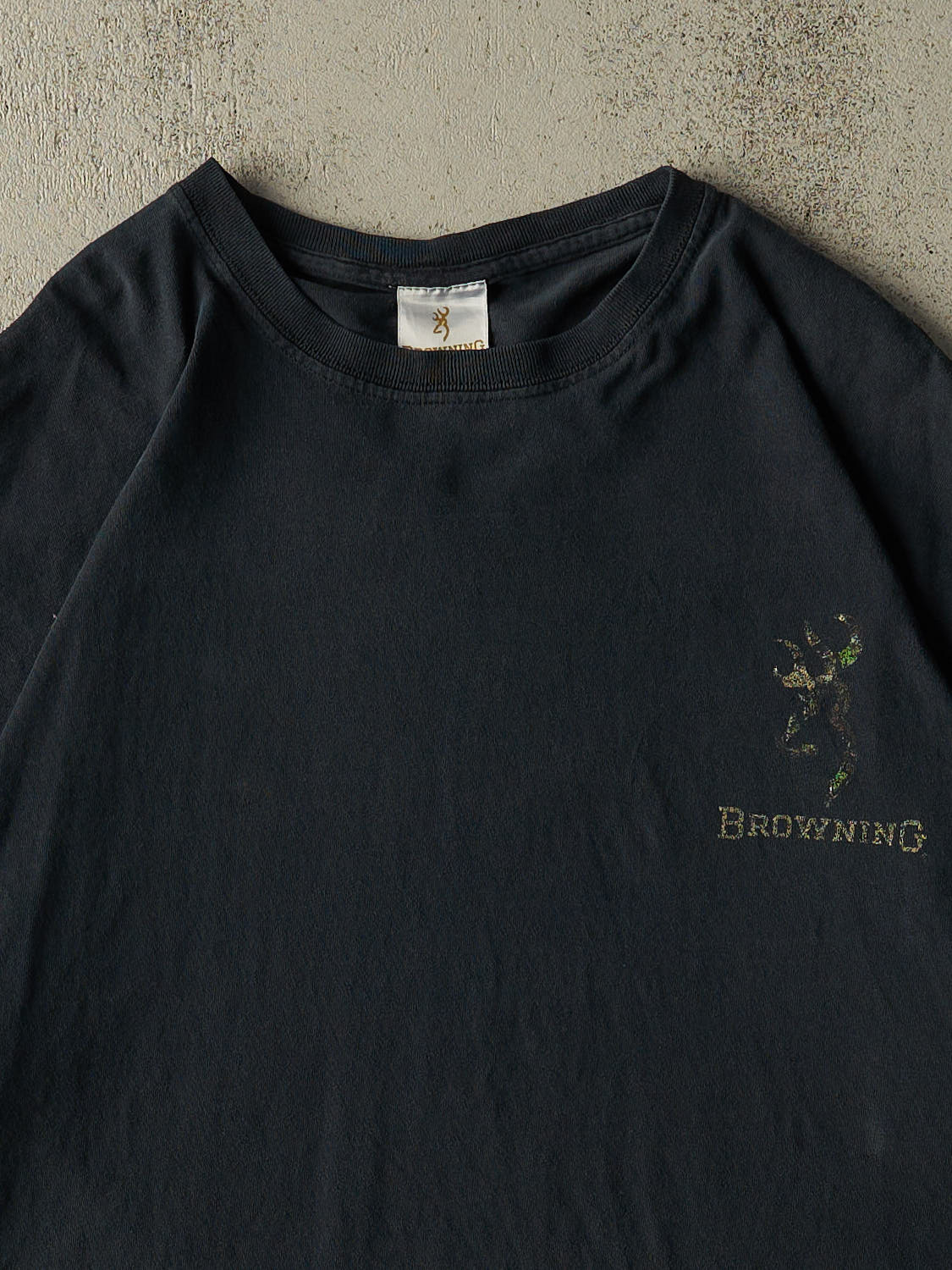 Vintage Y2K Faded Black Browning Logo Tee (XL/XXL)