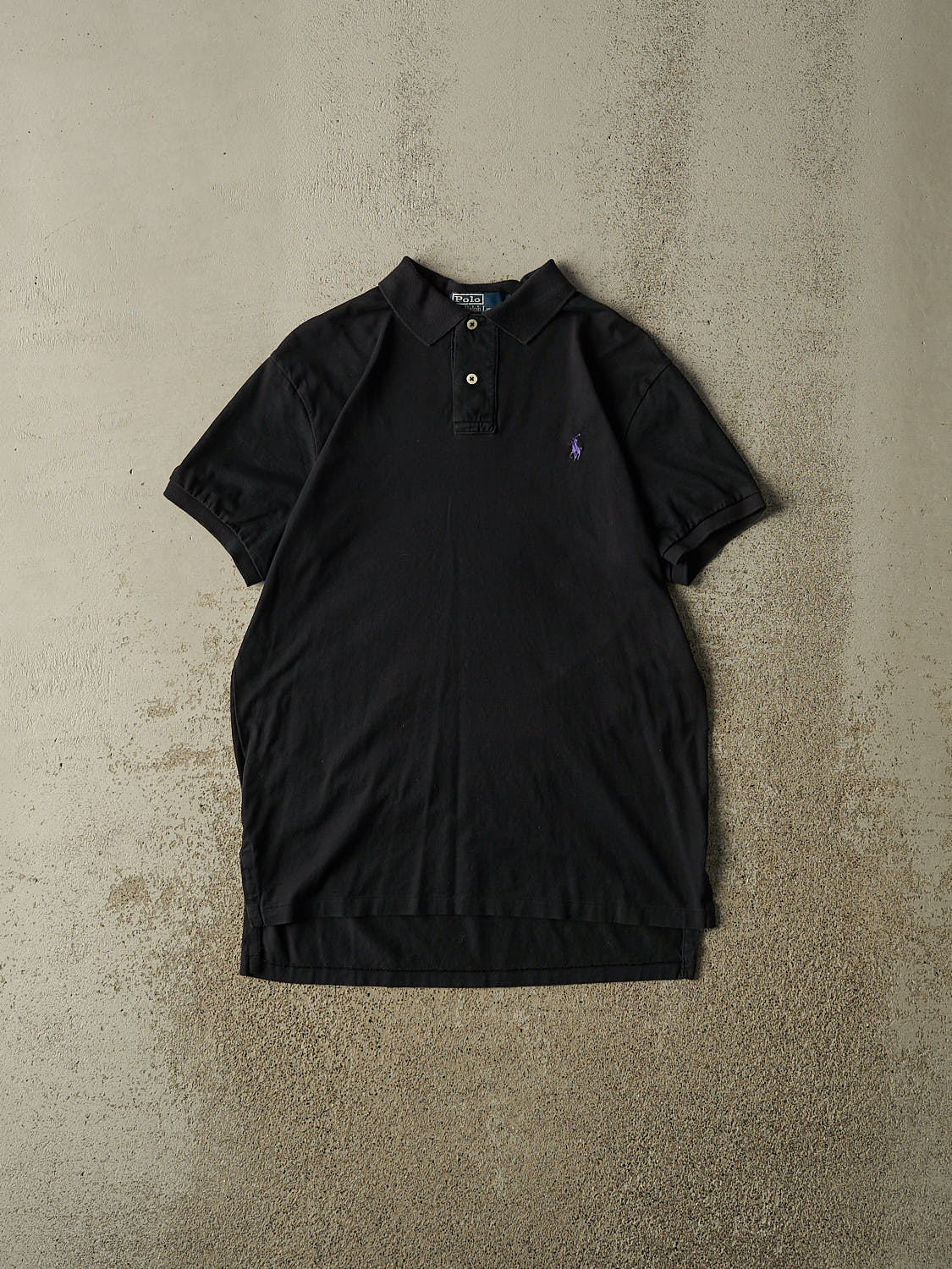 Vintage 90s Black Polo  Quarter Button Tee (M/L)