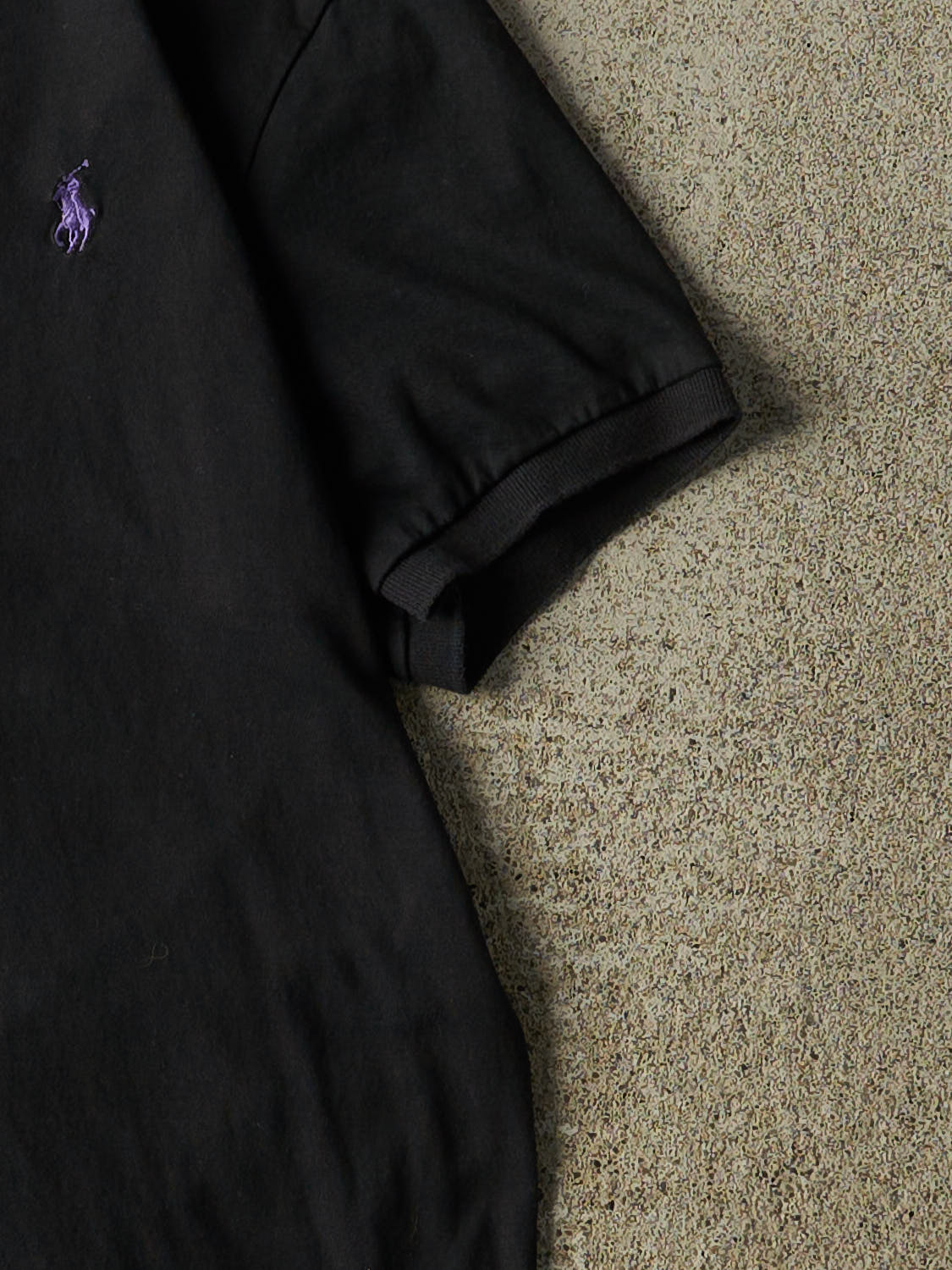 Vintage 90s Black Polo  Quarter Button Tee (M/L)