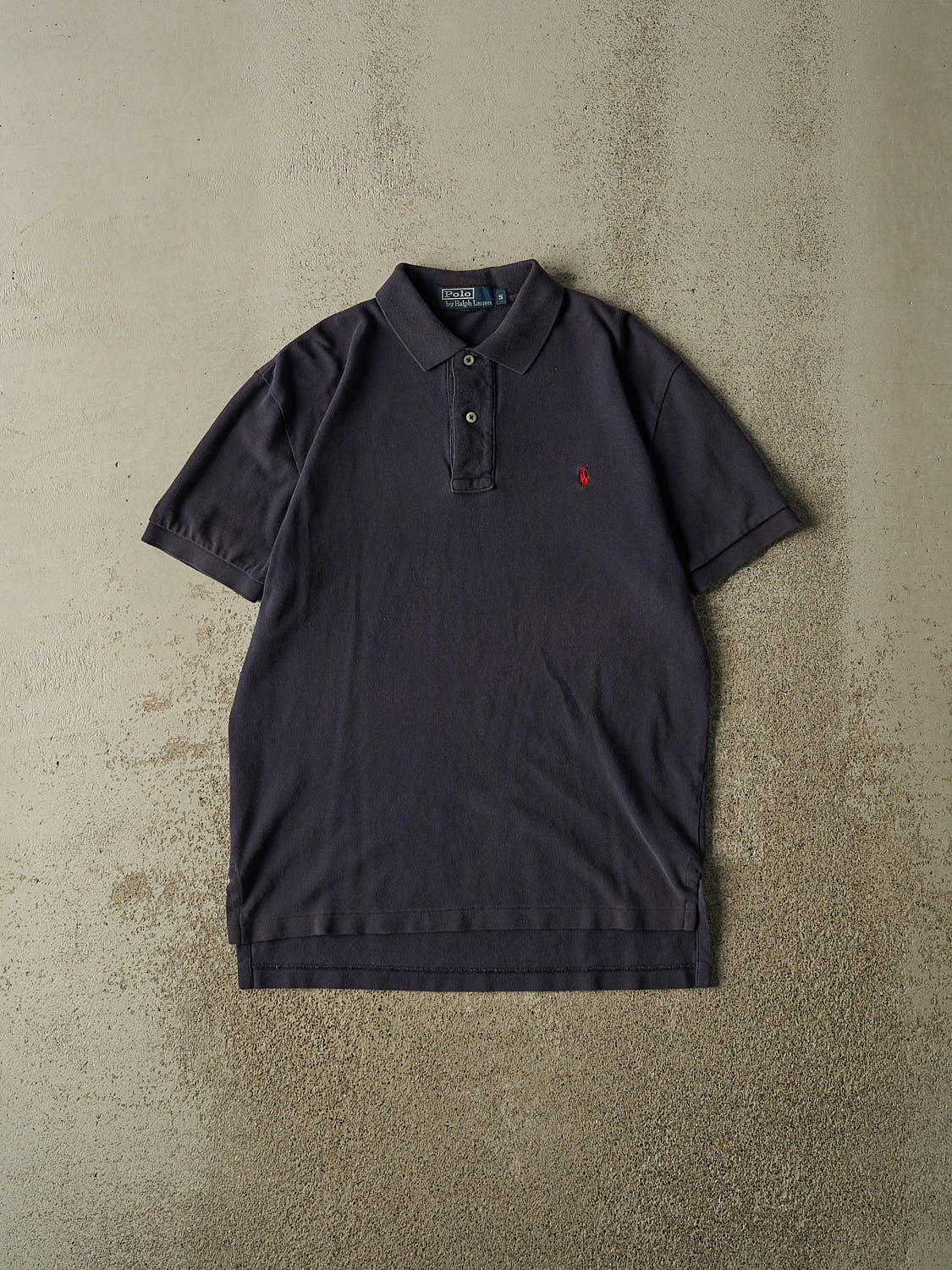 Vintage 90s Navy Blue Polo  Quarter Button Tee (M)