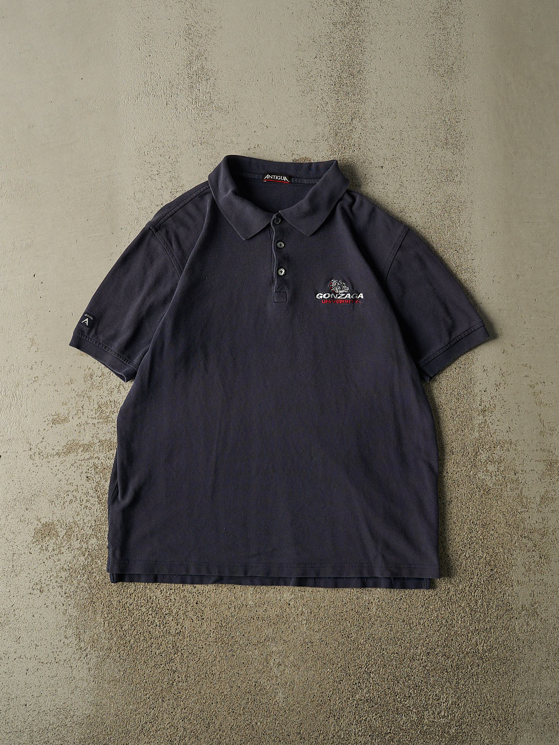 Vintage 90s Navy Blue Gonzaga University Quarter Button Tee (M/L)