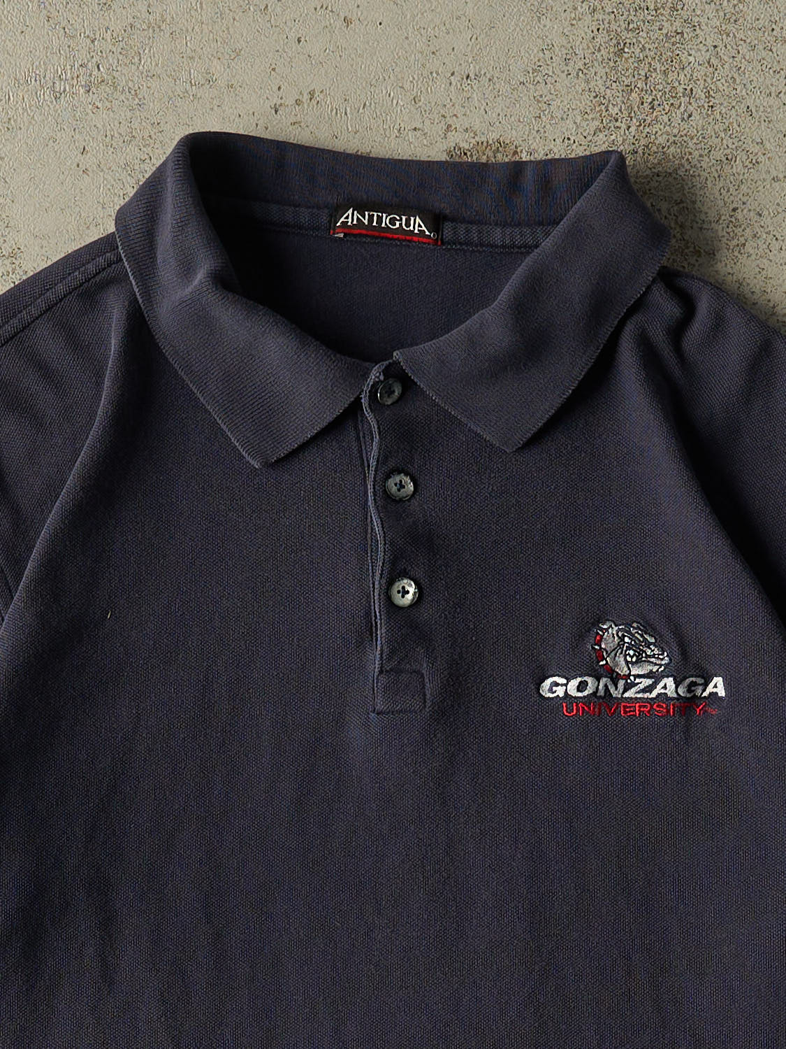 Vintage 90s Navy Blue Gonzaga University Quarter Button Tee (M/L)