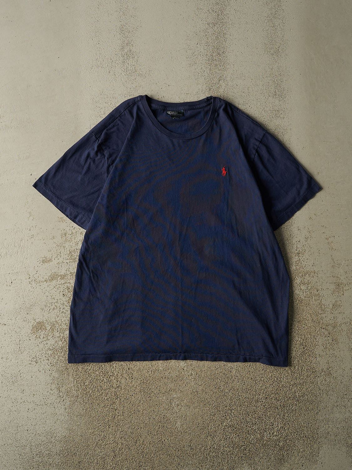 Vintage 90s Navy Blue Polo Embroidered Single Stitch Tee (XL/XXL)