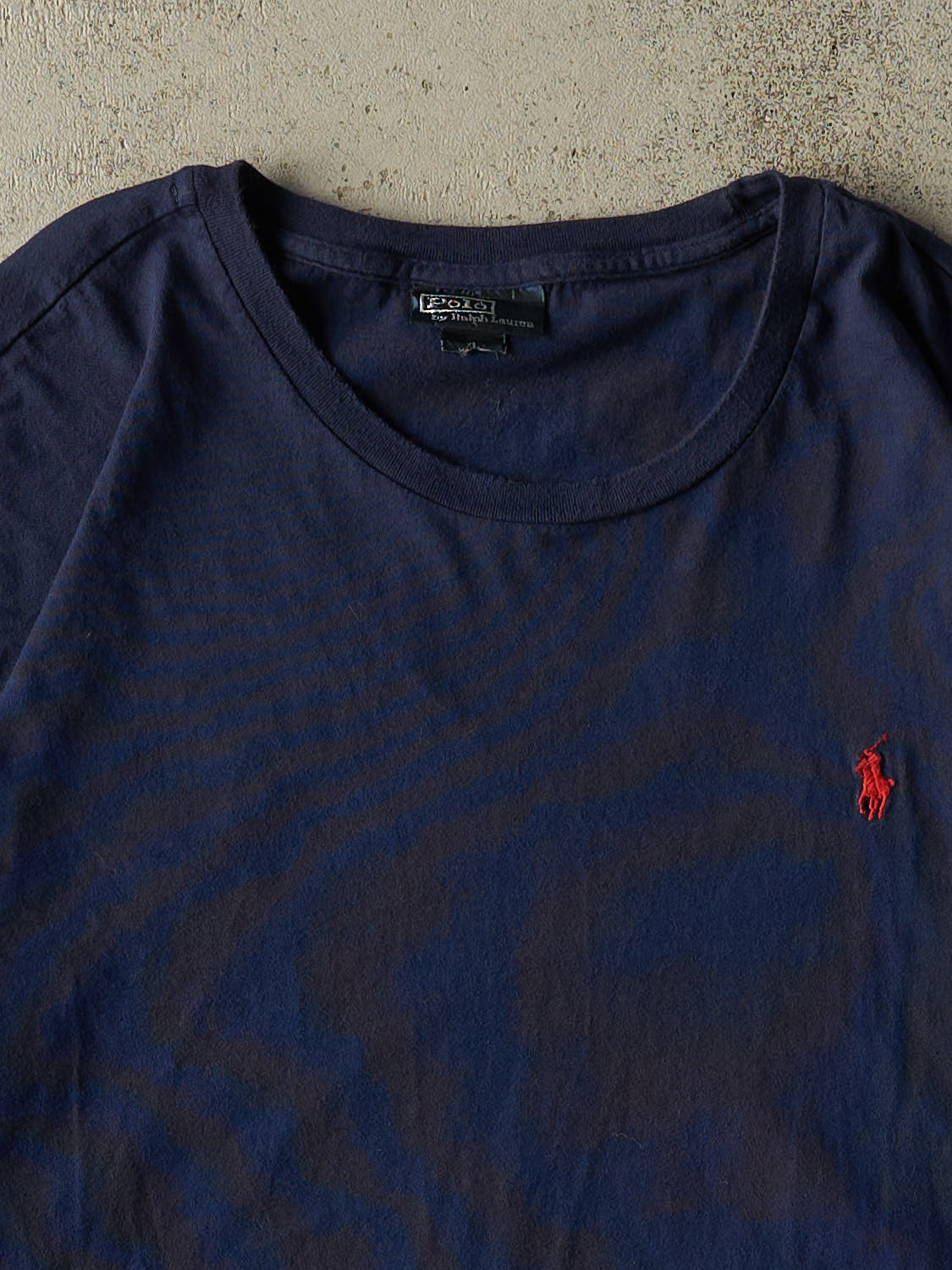 Vintage 90s Navy Blue Polo Embroidered Single Stitch Tee (XL/XXL)