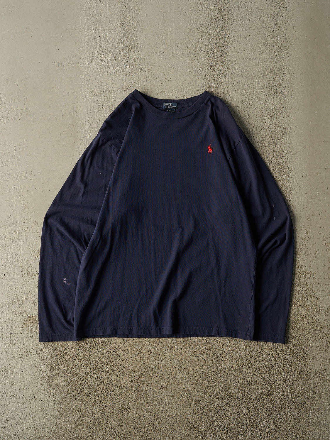 Vintage Y2K Navy Blue Polo  Embroidered Long Sleeve (M/L)