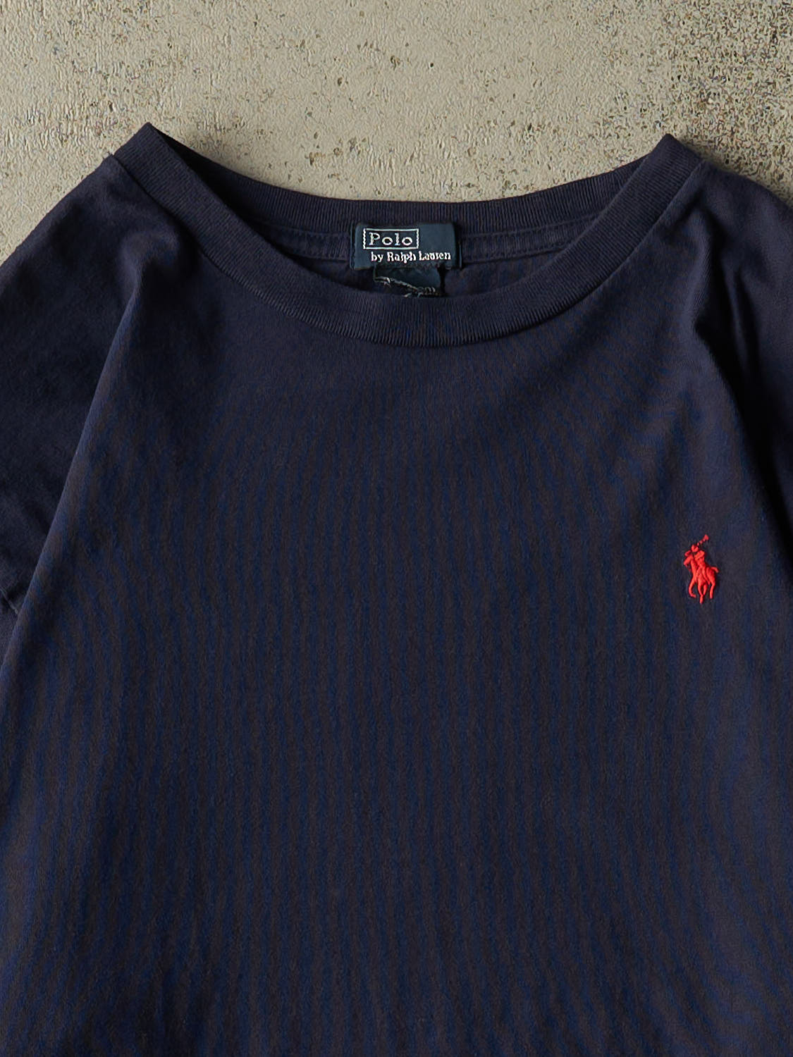 Vintage Y2K Navy Blue Polo  Embroidered Long Sleeve (M/L)