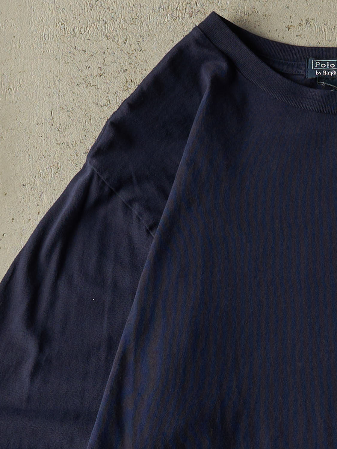 Vintage Y2K Navy Blue Polo  Embroidered Long Sleeve (M/L)