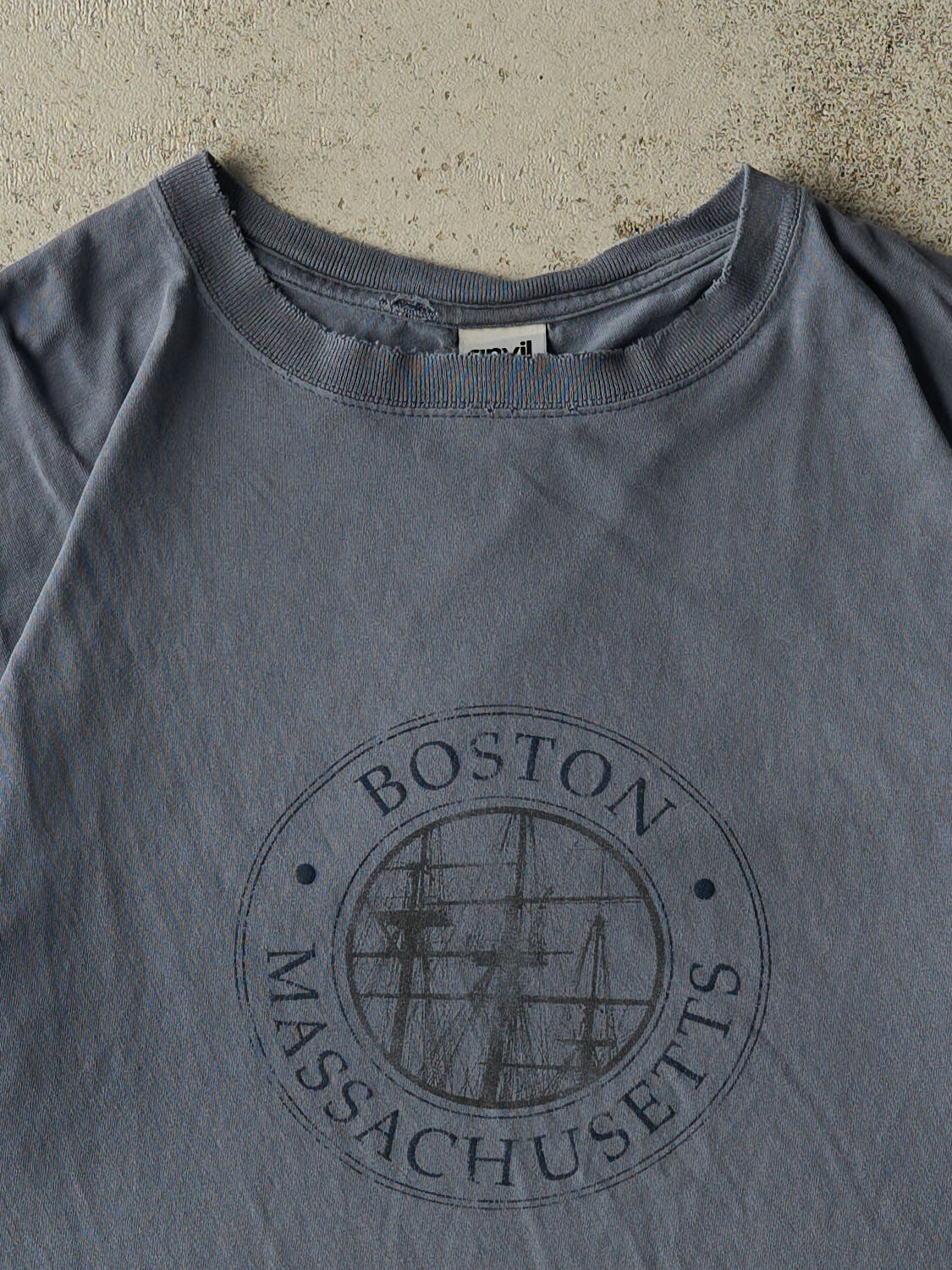 Vintage Y2K Slate Blue Boston Tee (XL/XXL)