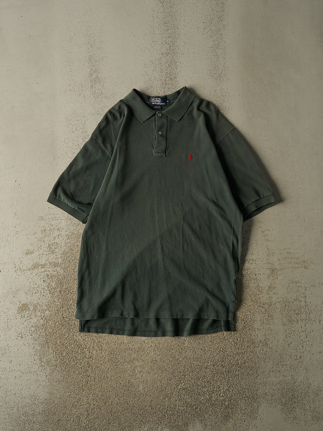 Vintage 90s Green Polo Quarter Button Tee (XXL)