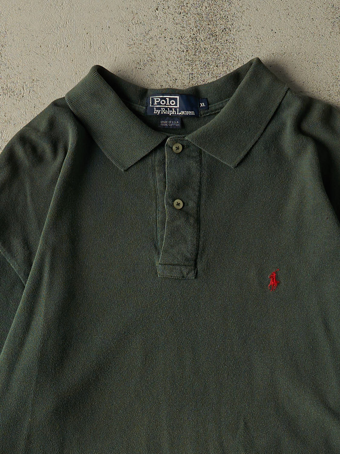 Vintage 90s Green Polo Quarter Button Tee (XXL)