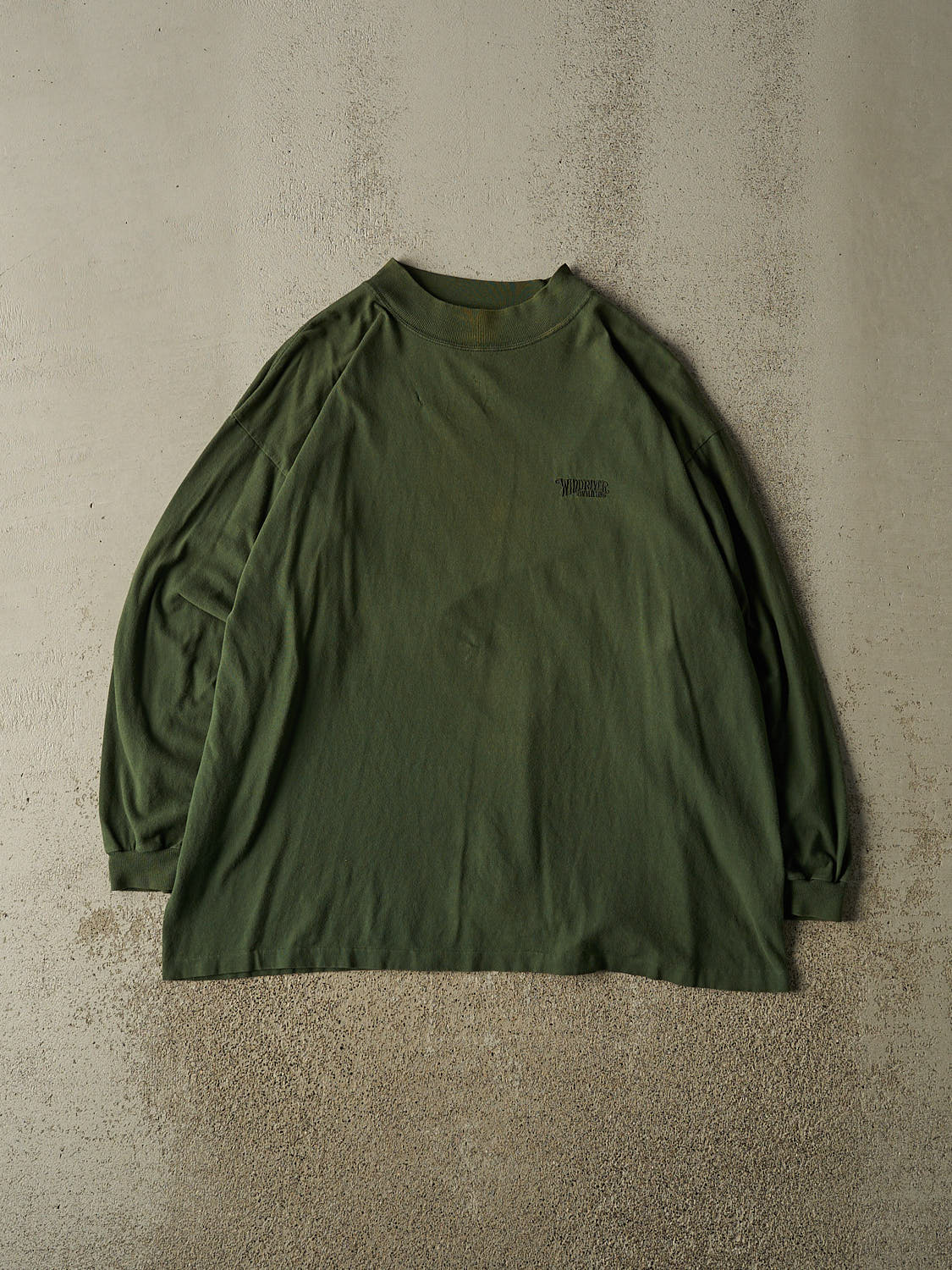 Vintage 90s Green Wind River Embroidered Mock Neck Long Sleeve (XL)