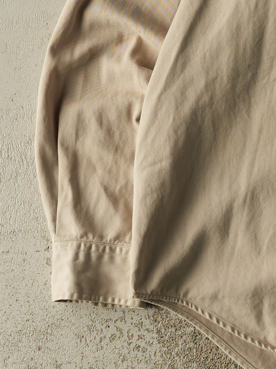Vintage Y2K Beige Polo Button Up  Long Sleeve (XL/XXL)