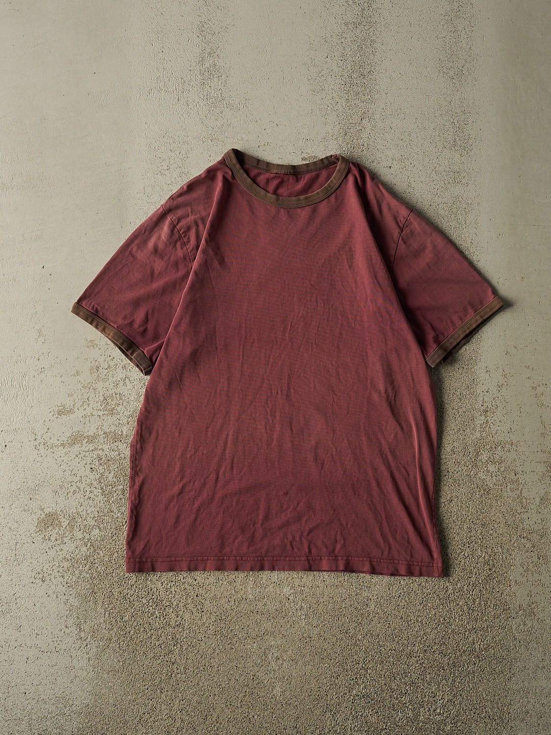 Vintage 90s Sun Faded Red Ringer  Tee (L)