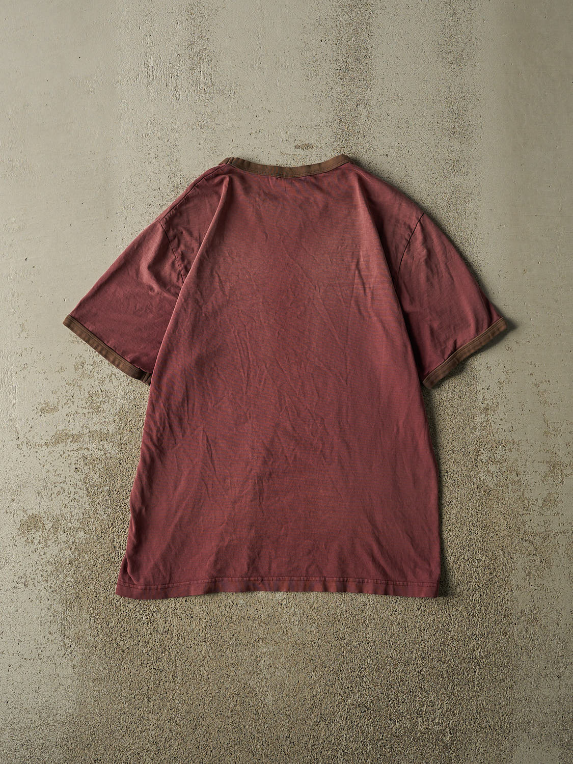 Vintage 90s Sun Faded Red Ringer  Tee (L)