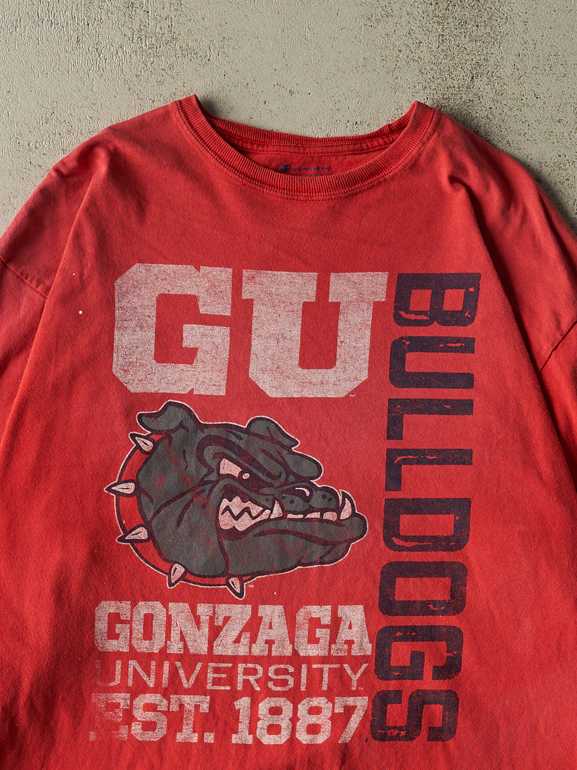 Vintage Y2K Sun Faded Red Gonzaga University Bullsdogs Long Sleeve (XL)