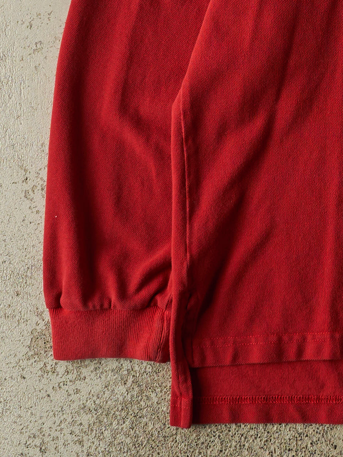 Vintage 90s Red Polo  Quarter Button  Long Sleeve (L/XL)