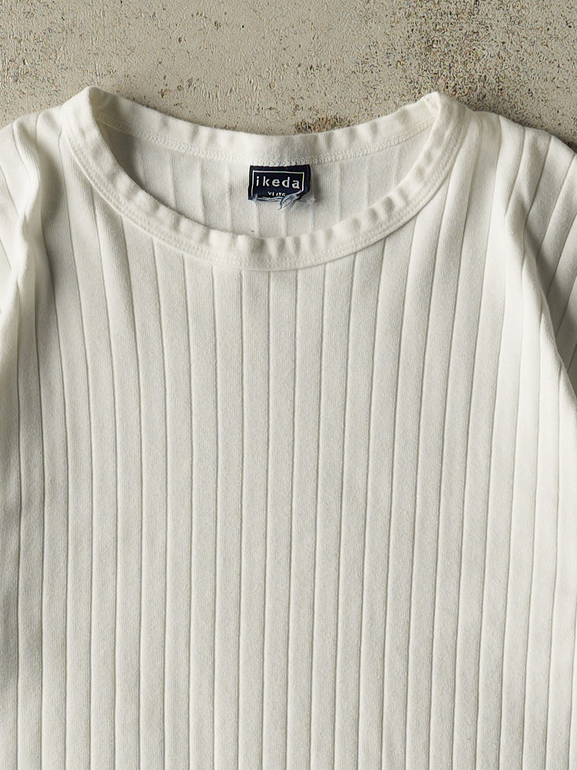 Vintage 90s White Ikeda Thermal Tee (L)