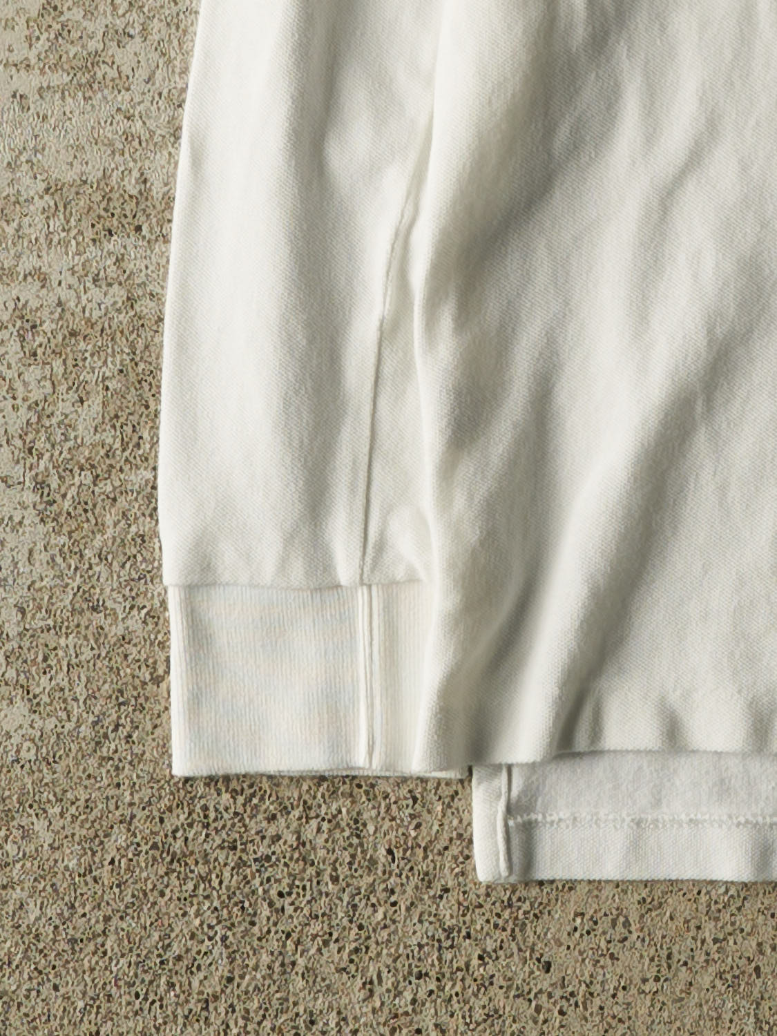 Vintage 90s White Polo Quarter Button  Long Sleeve (XS/S)