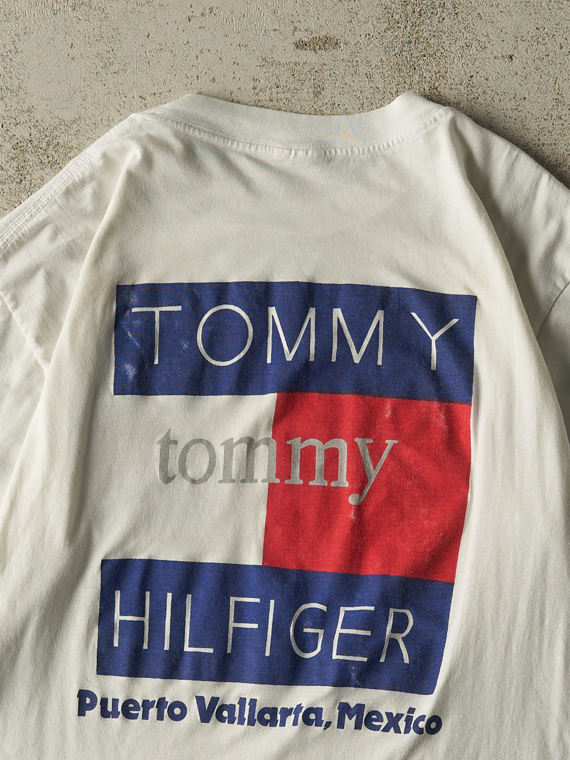 Vintage 90s White Tommy Hilfiger Mexico Tee (M)
