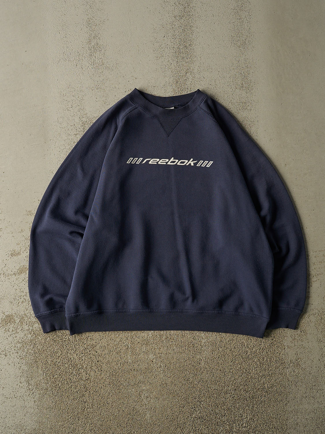 Vintage Y2K Navy Blue Reebok Logo  Crewneck (L/XL)