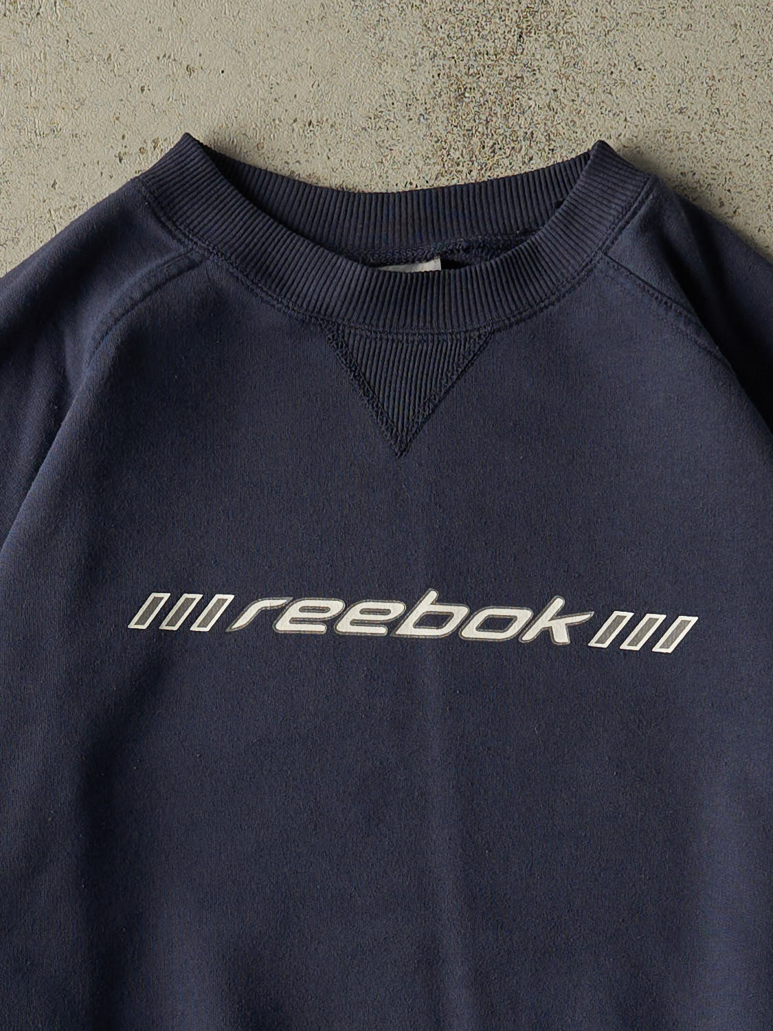Vintage Y2K Navy Blue Reebok Logo  Crewneck (L/XL)