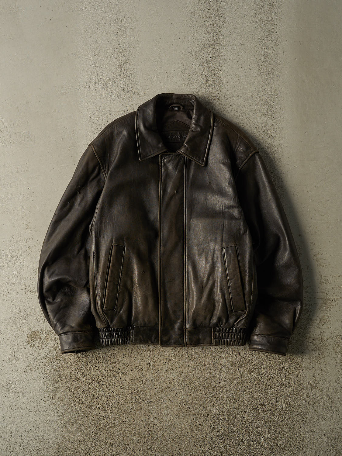 Vintage 90s Brown Bostonian Leather Bomber Jacket (M/L)