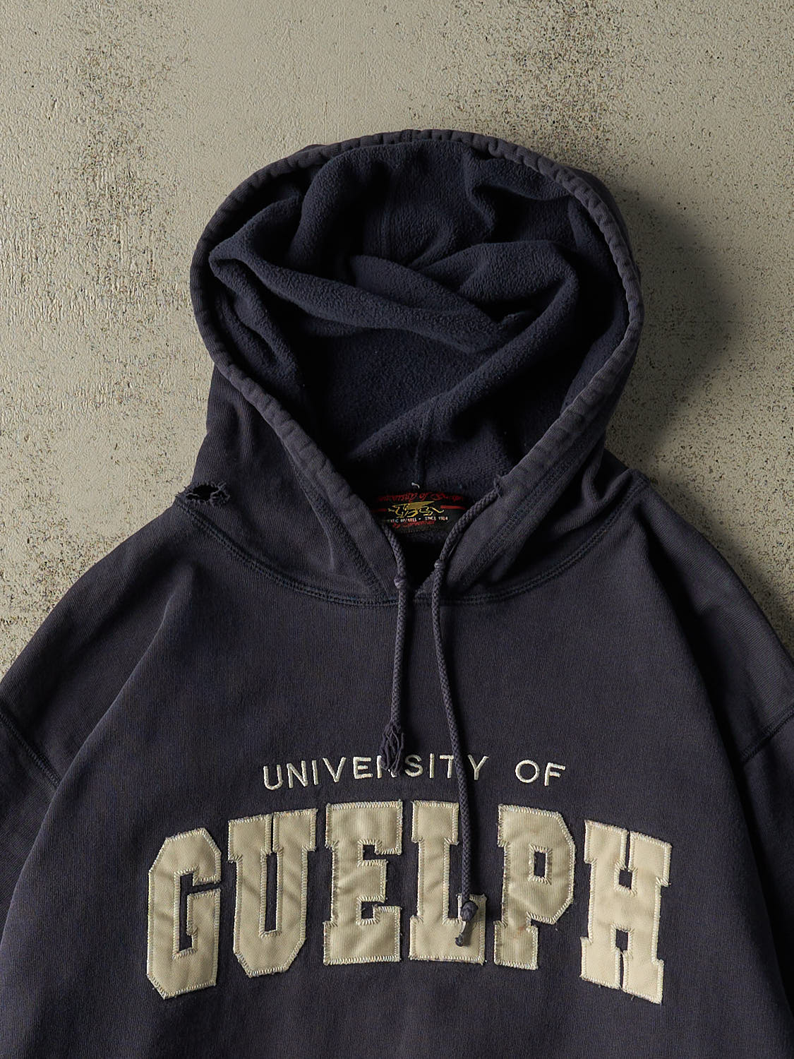 Vintage Y2K Navy Blue University of Guelph Hoodie (XL)