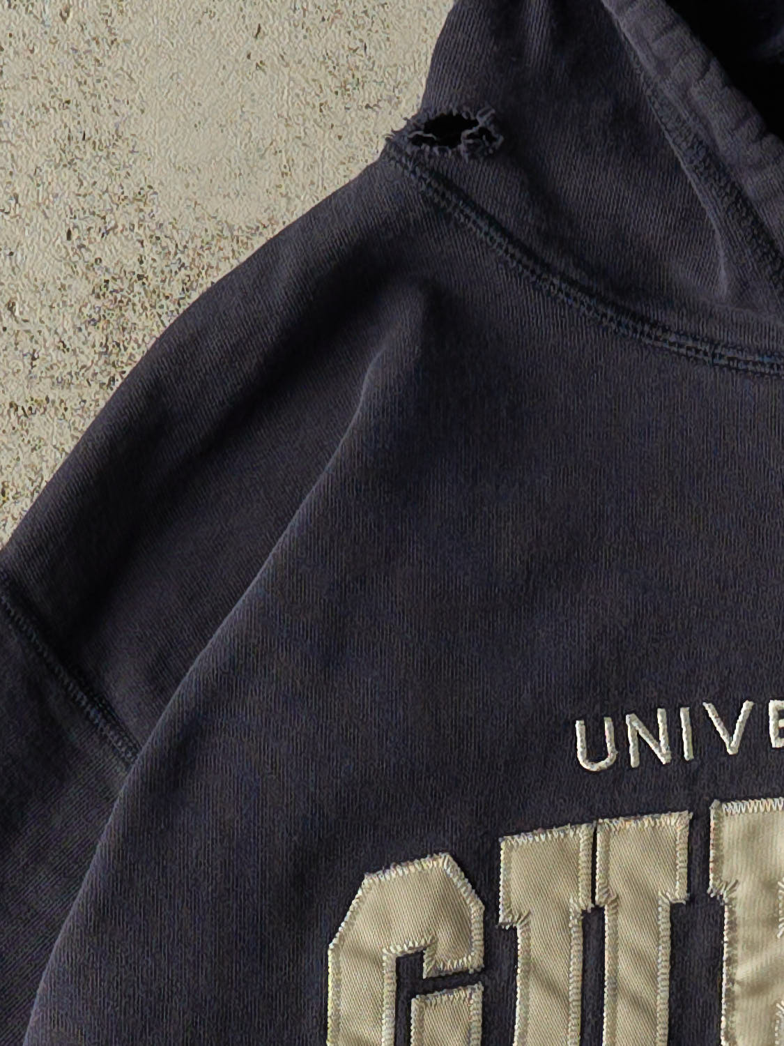 Vintage Y2K Navy Blue University of Guelph Hoodie (XL)