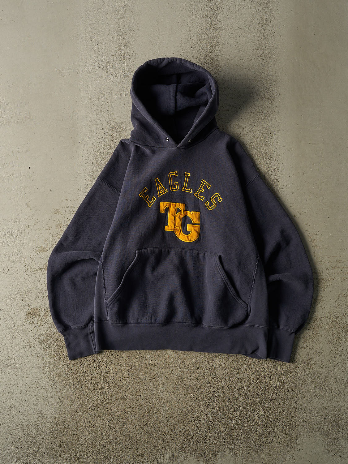 Vintage 90s Navy Blue TG Eagles Embroidered Hoodie (L )