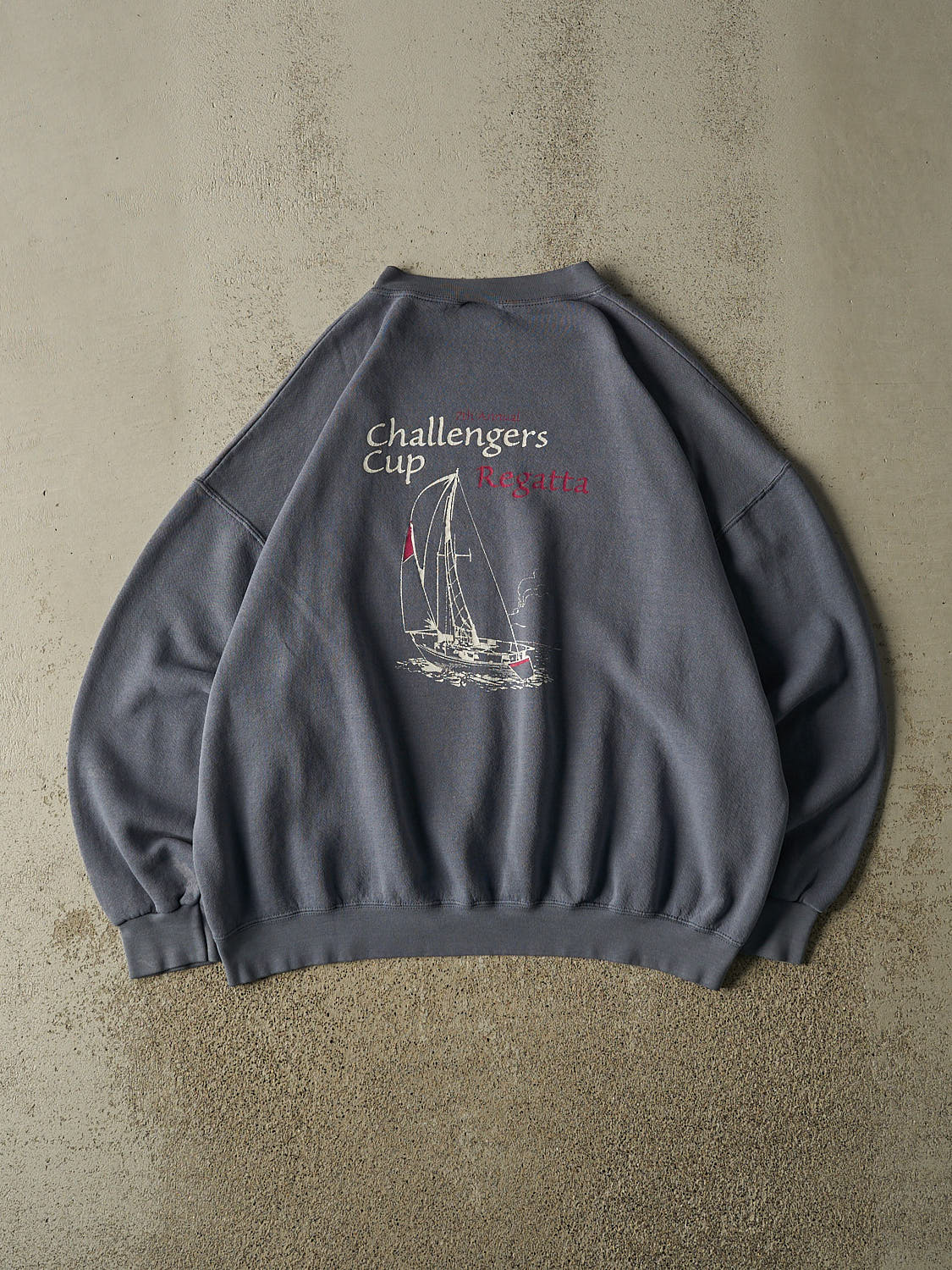 Vintage Y2K Slate Blue Regatta Challangers Cup Sailing Crewneck (XL/XXL)