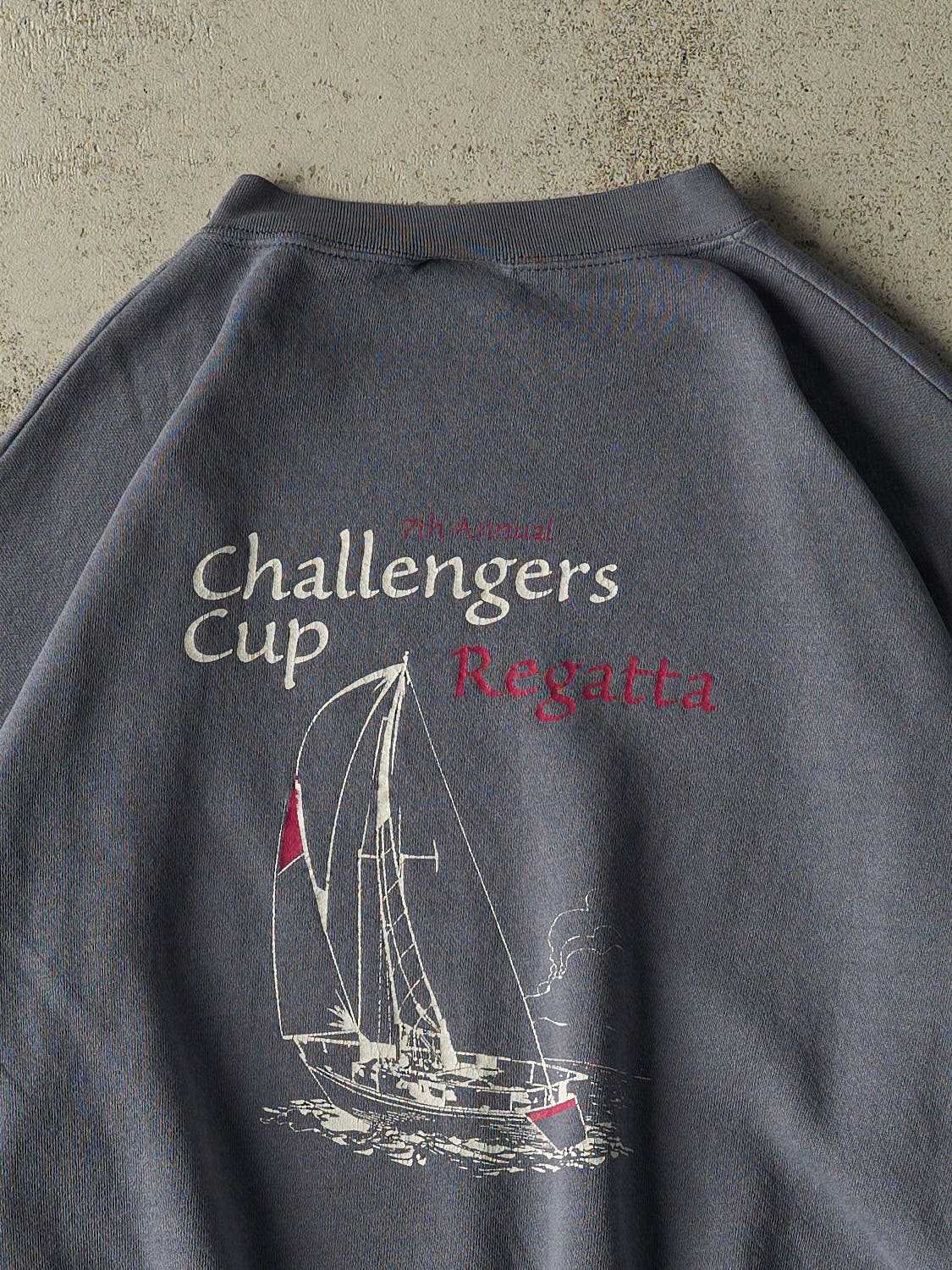 Vintage Y2K Slate Blue Regatta Challangers Cup Sailing Crewneck (XL/XXL)