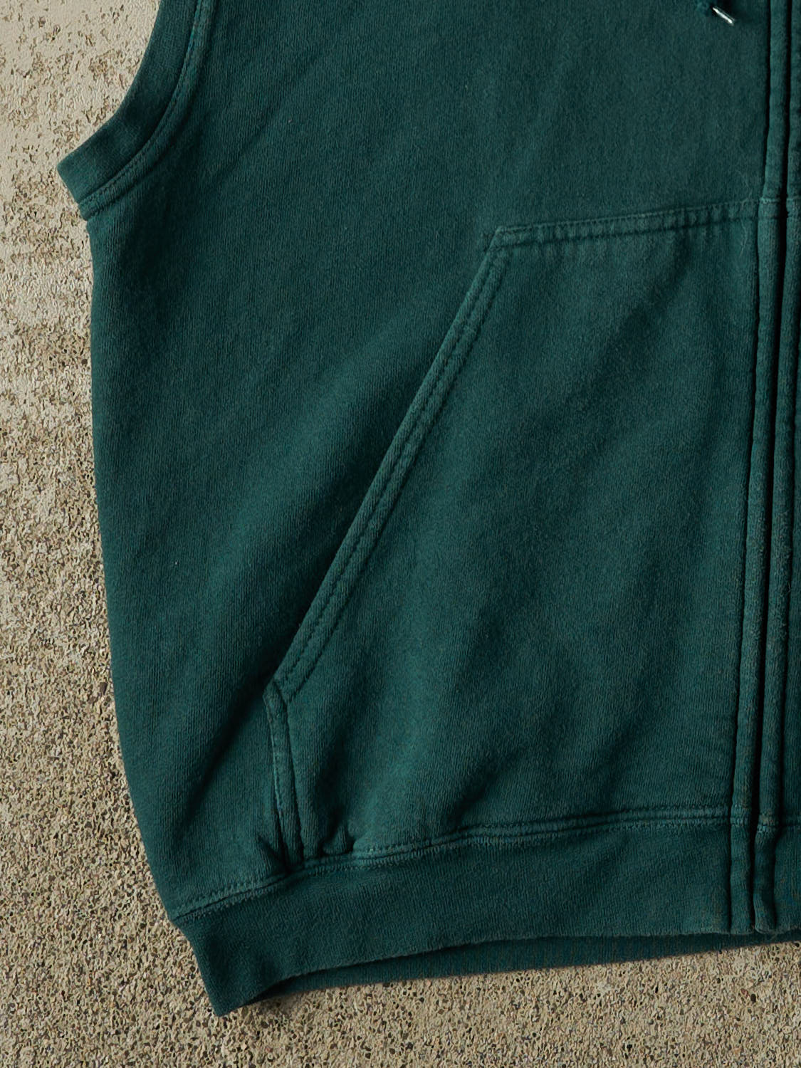 Vintage 90s Green Nike Embroidered Sleeveless Zip Up Hoodie (L)