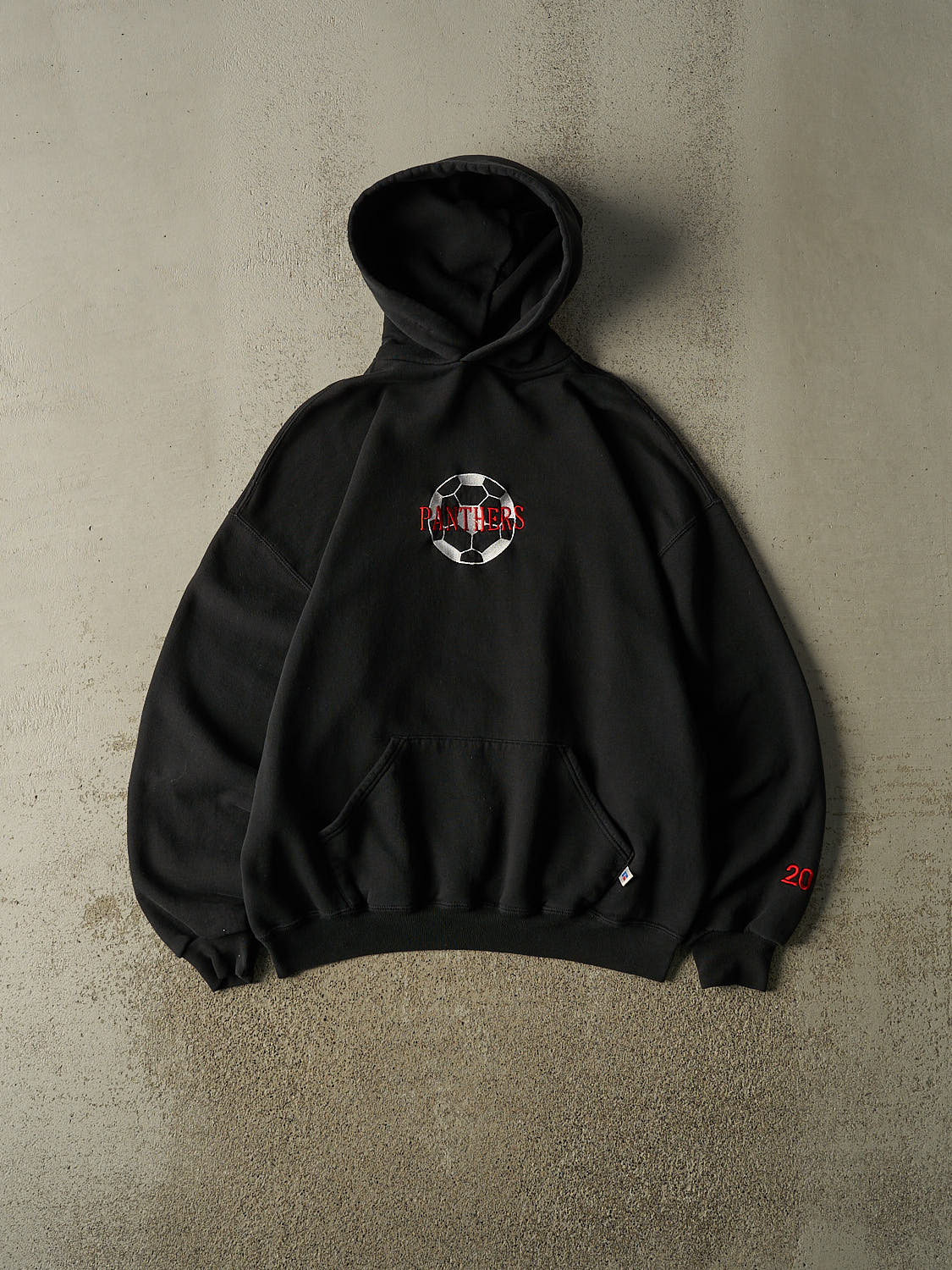 Vintage 90s Black Russell Athletic Panthers Hoodie (XL/XXL)