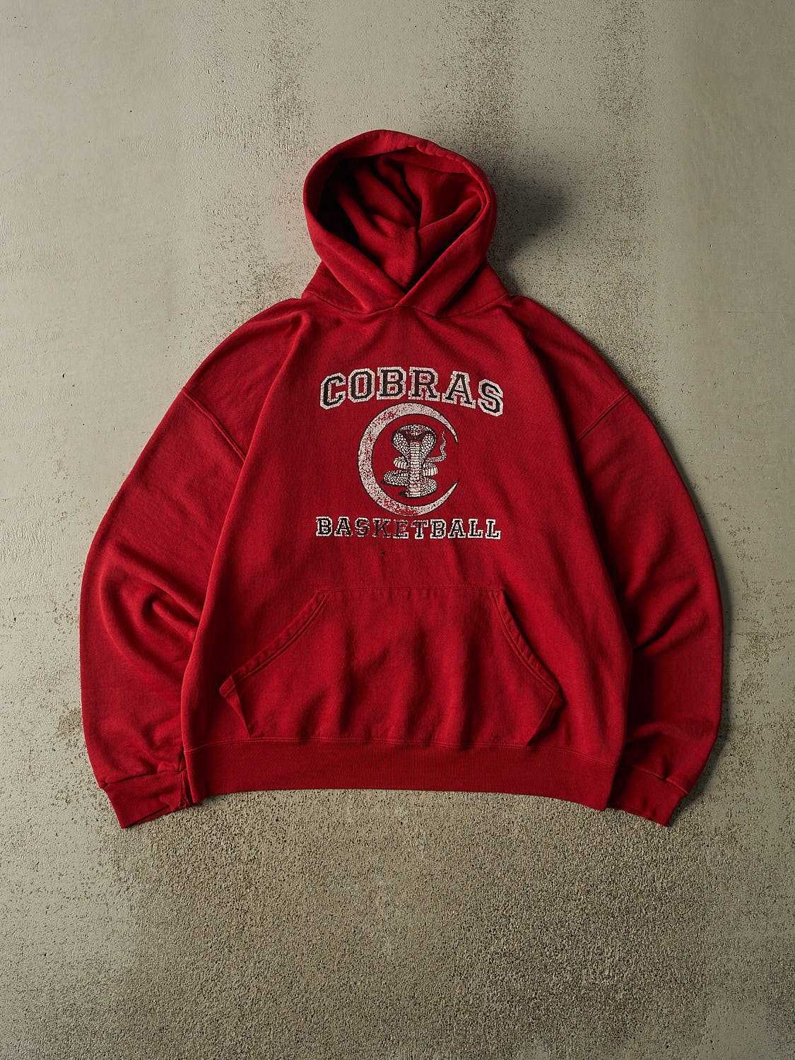 Vintage 90s Red Russell Athletic Cochrane Cobras Basketball Hoodie (M/L)