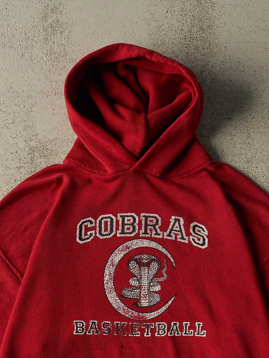 Vintage 90s Red Russell Athletic Cochrane Cobras Basketball Hoodie (M/L)