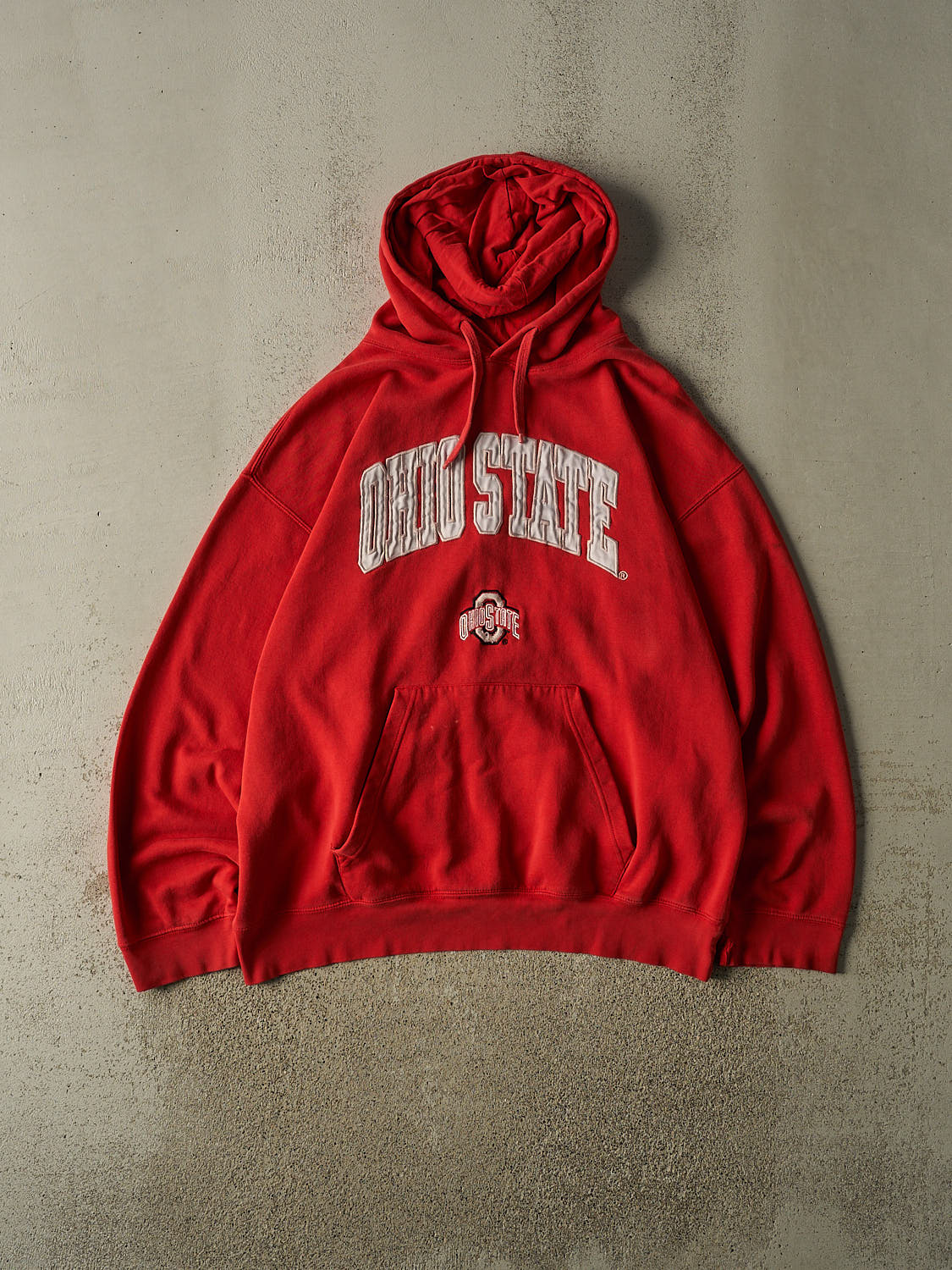 Vintage Y2K Red Ohio State University Embroidered Hoodie (XXL)
