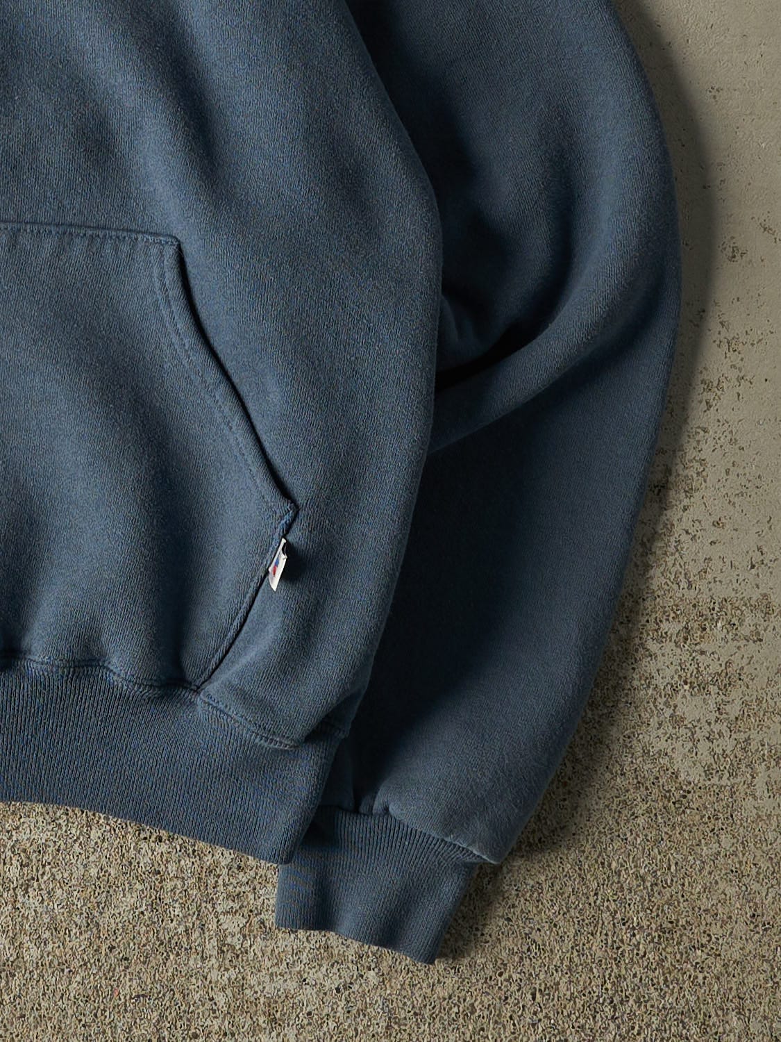 Vintage 90s Slate Blue Russell Athletic Blank Hoodie (S/M)